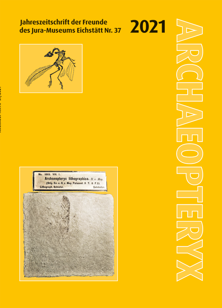 gelbes Titelblatt der Jahreszeitschrift der Freunde des Jura-Museums e.V.